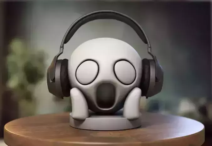 Emoji Screaming in Fear Emoji Headphone Stand