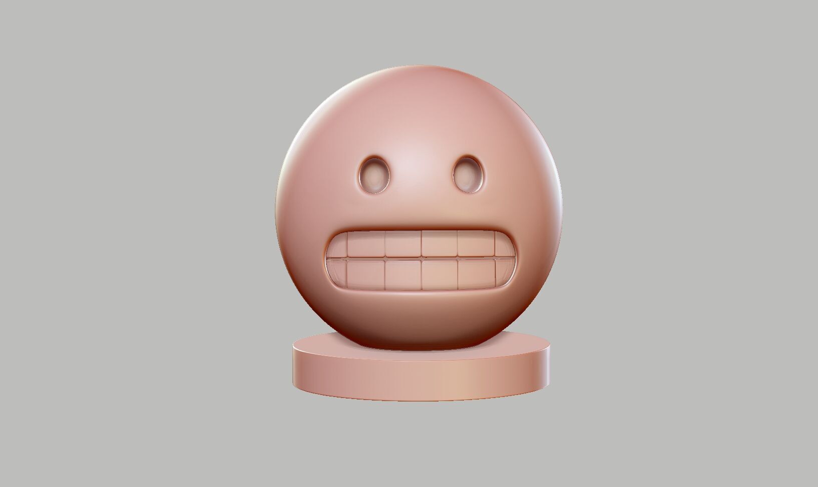 Emoji Grimacing Face Emoji Headphone Stand 3D print model_5