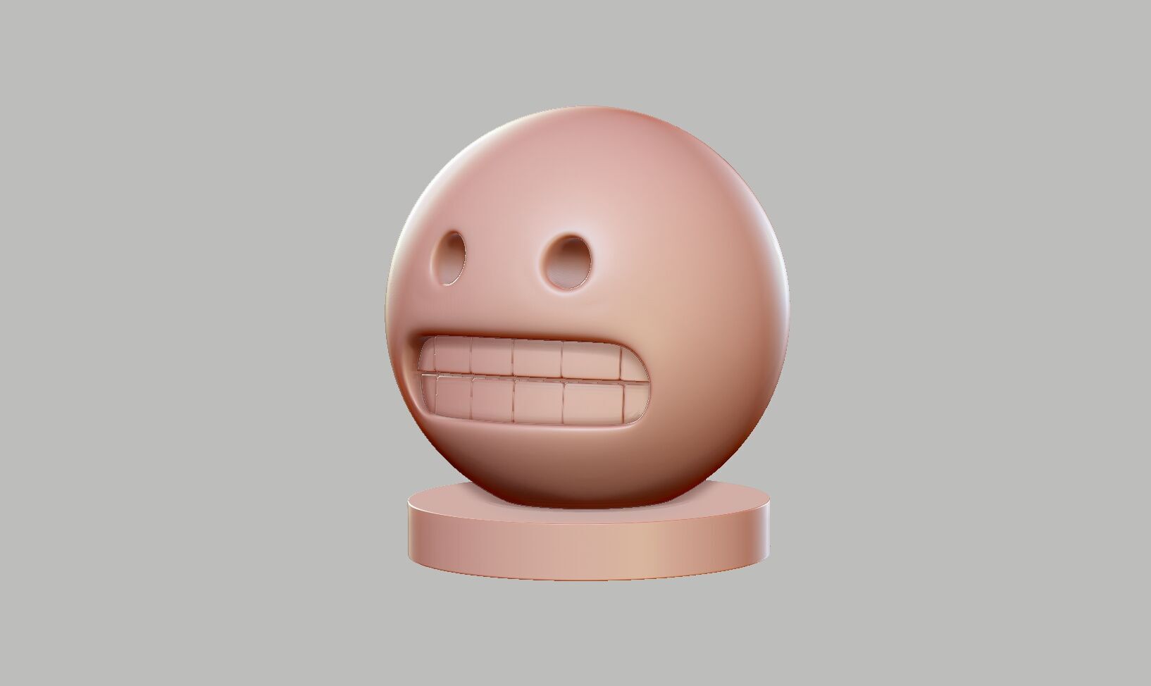 Emoji Grimacing Face Emoji Headphone Stand 3D print model_8
