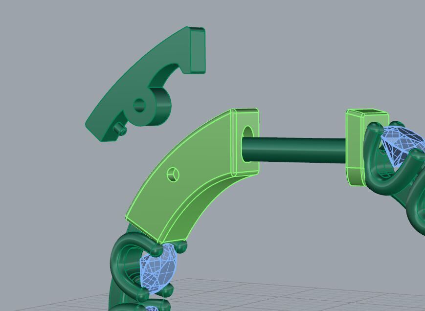 Earrings With a lock and Diamonds  3D print model_10