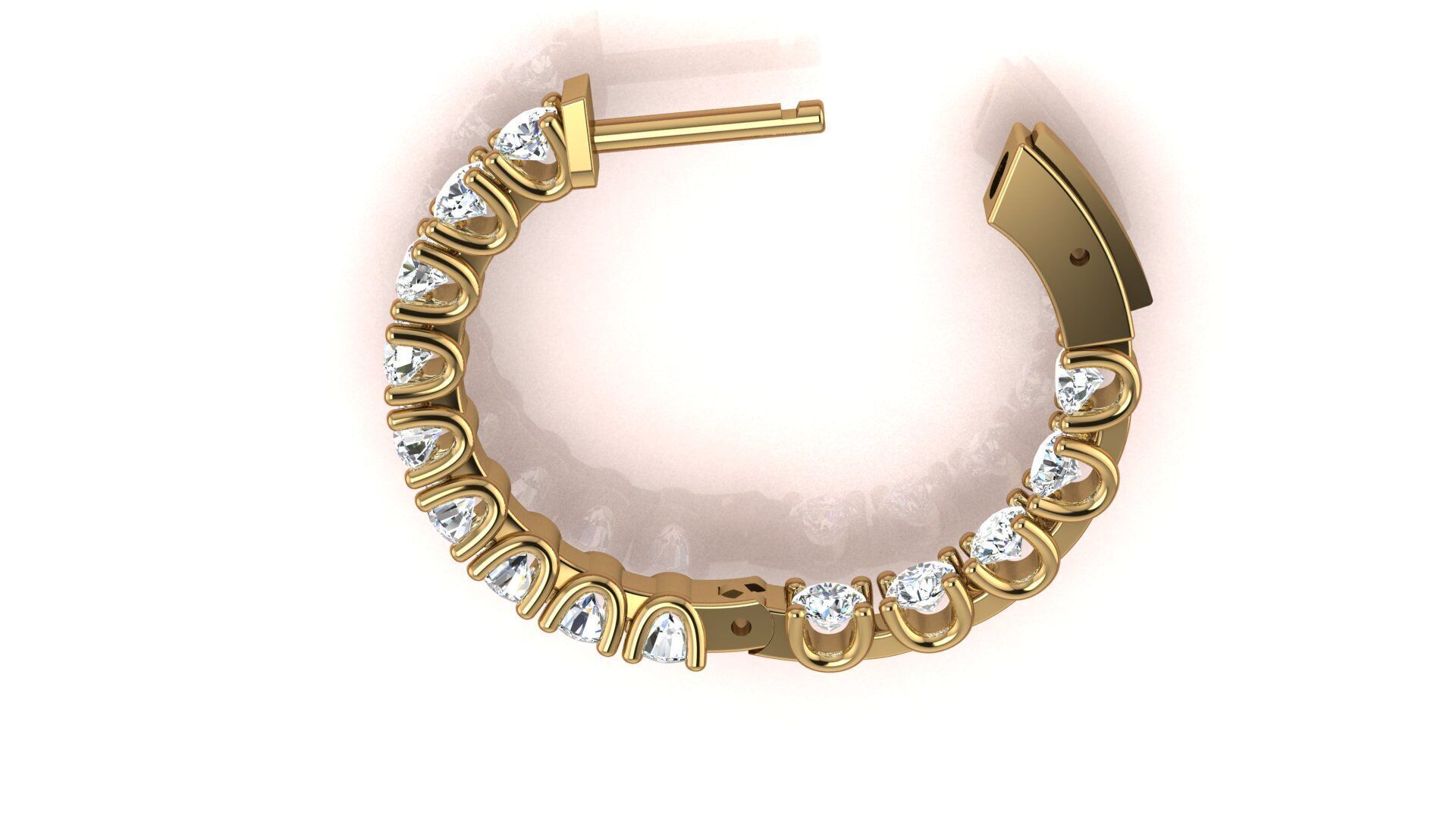 Earrings With a lock and Diamonds  3D print model_5