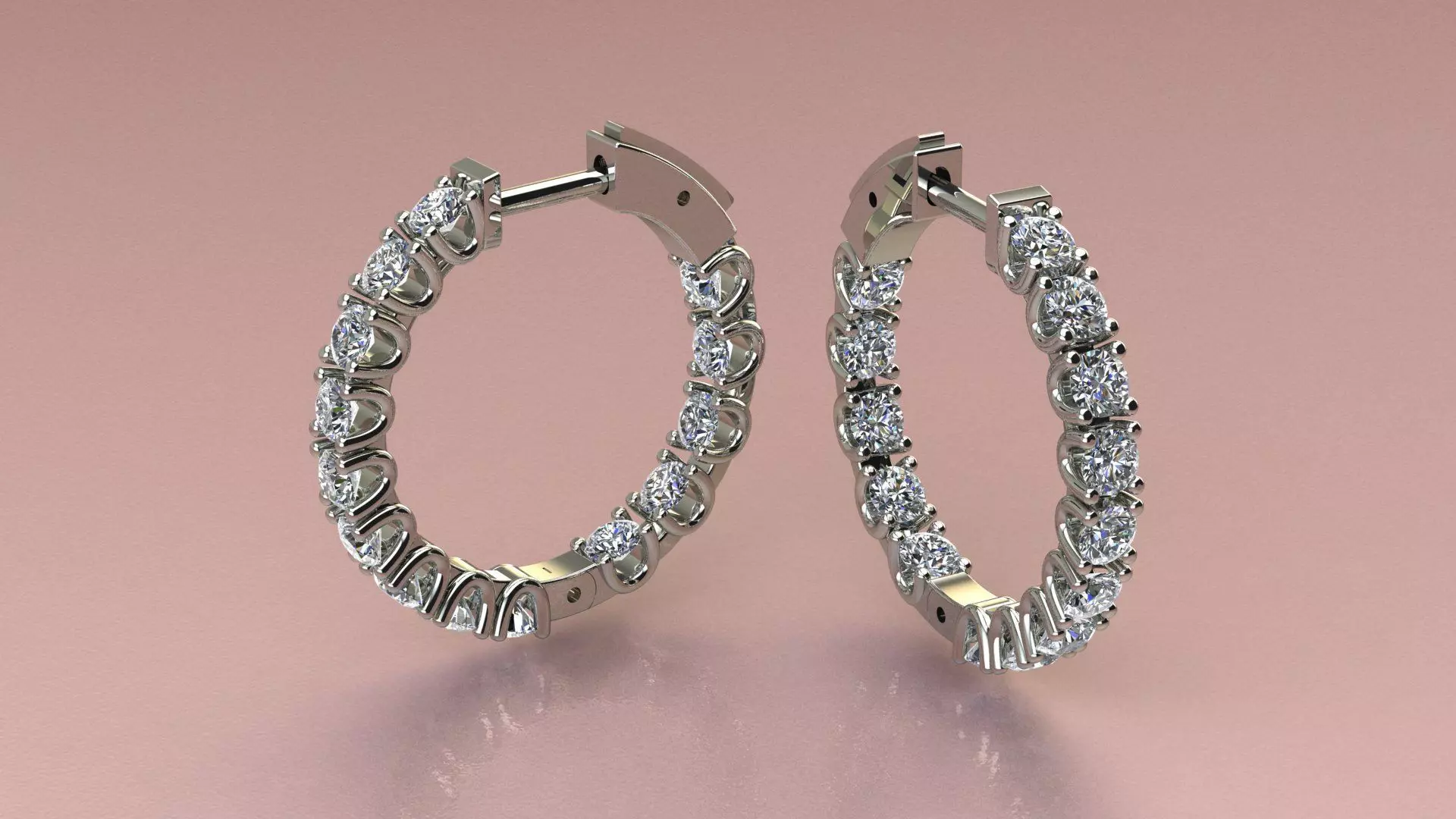 Earrings With a lock and Diamonds  3D print model_0