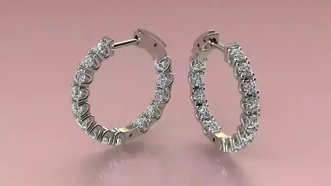Earrings With a lock and Diamonds 