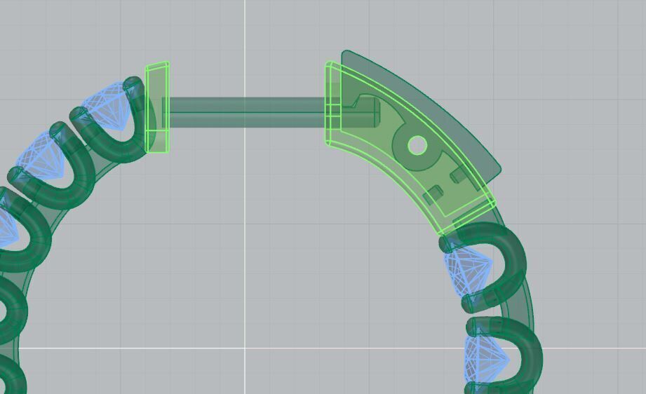 Earrings With a lock and Diamonds  3D print model_7