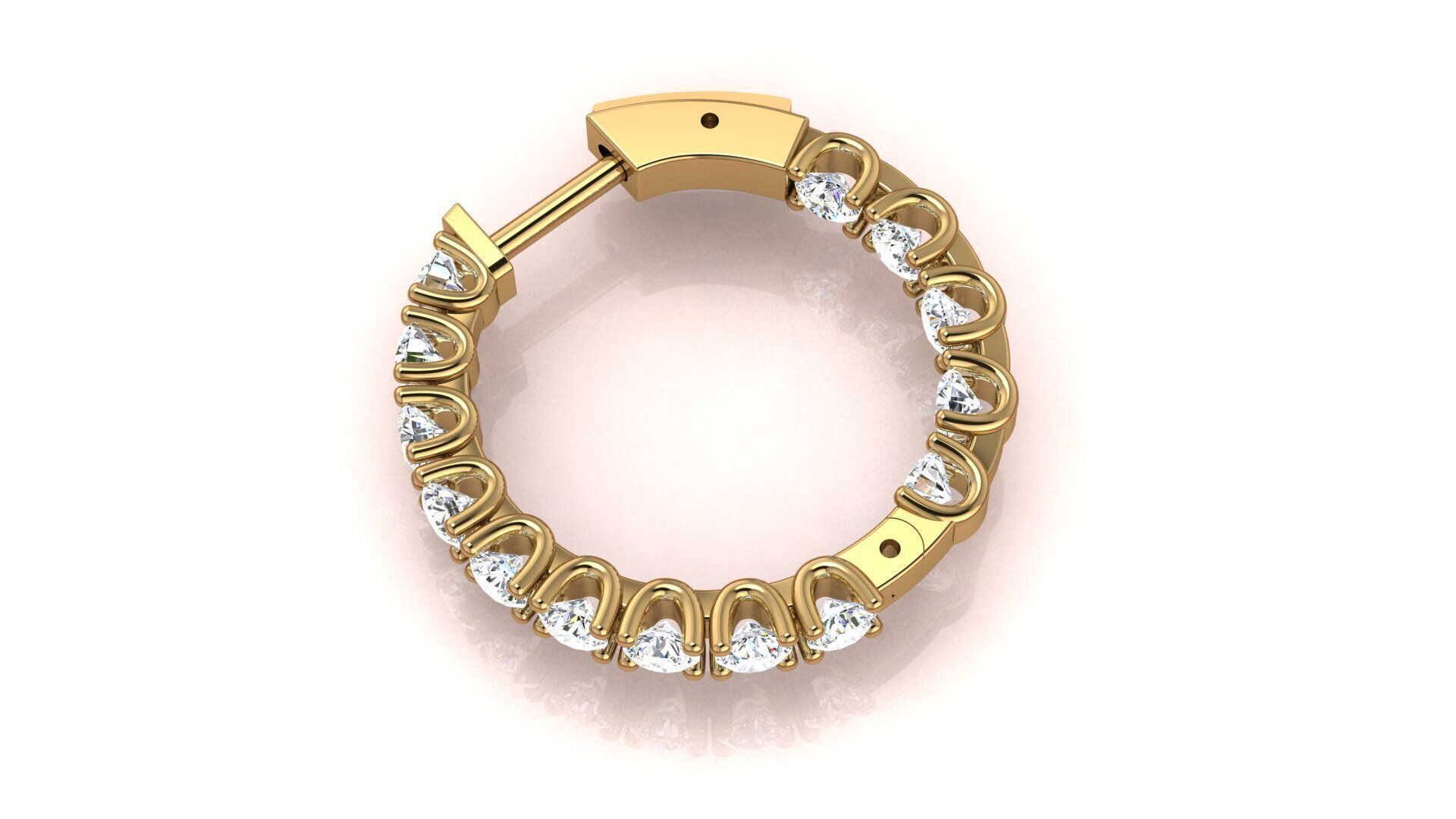 Earrings With a lock and Diamonds  3D print model_4