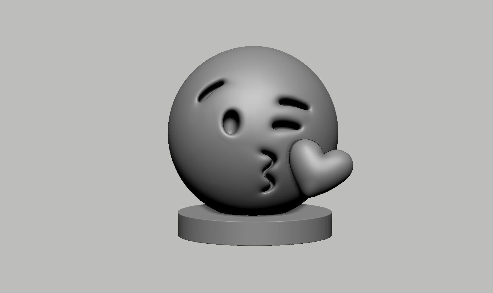 Emoji face blowing a kiss Emoji Headphone Stand 3D print model_3
