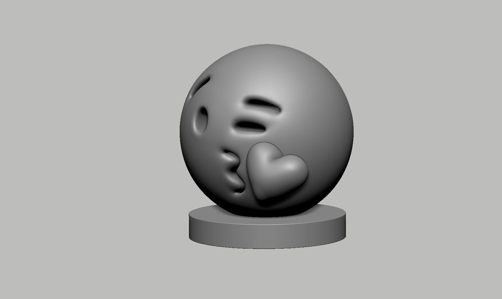 Emoji face blowing a kiss Emoji Headphone Stand 3D print model_5