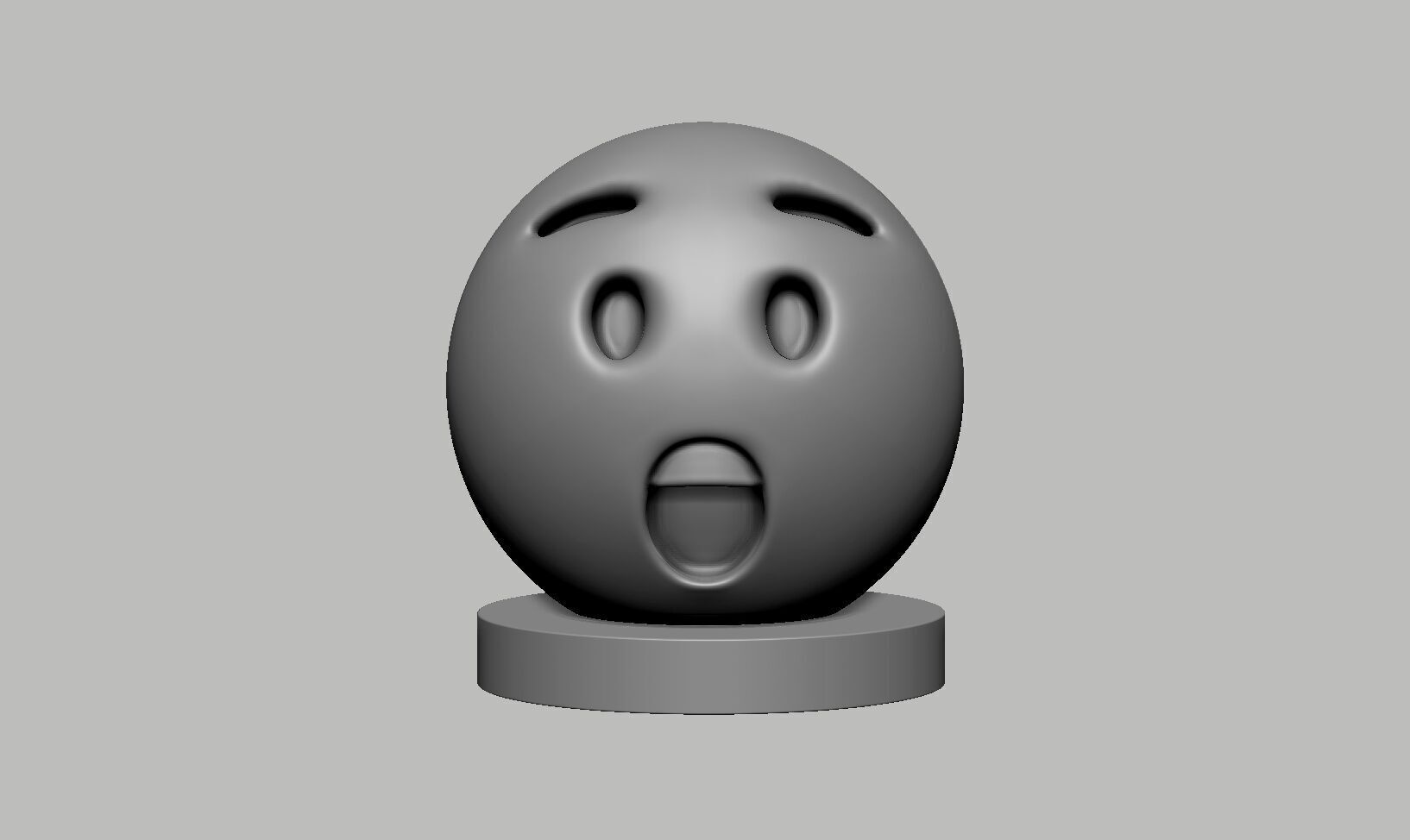 Emoji hushed face Emoji Headphone Stand 3D print model_4