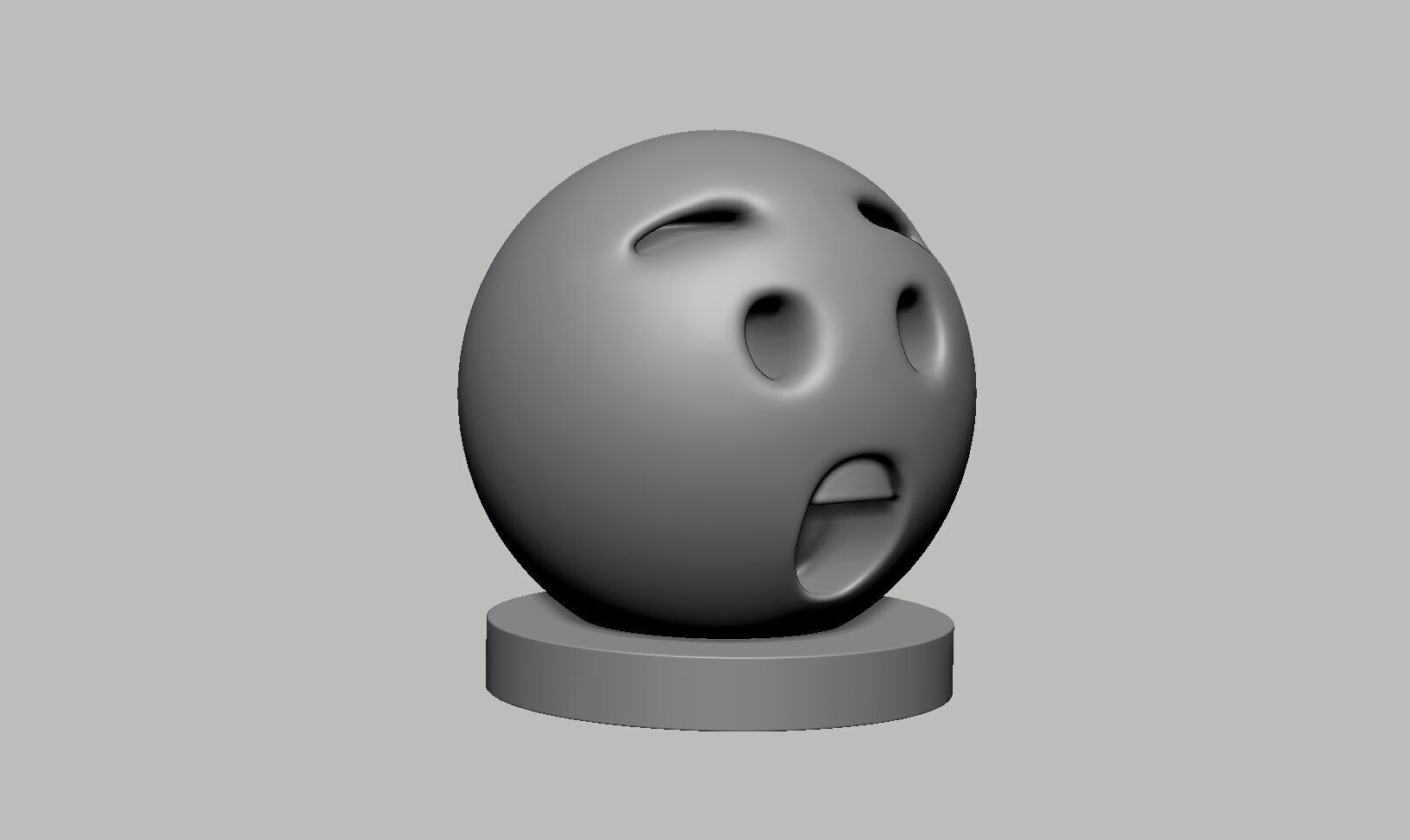Emoji hushed face Emoji Headphone Stand 3D print model_5