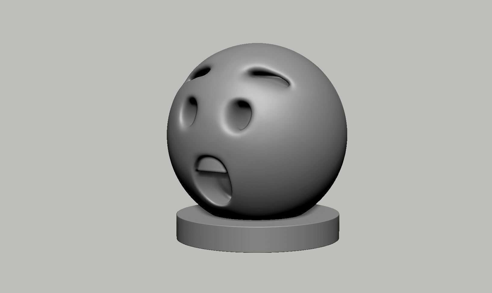 Emoji hushed face Emoji Headphone Stand 3D print model_6