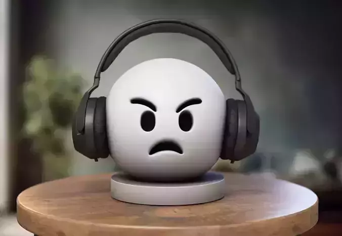 Emoji angry face Emoji Headphone Stand