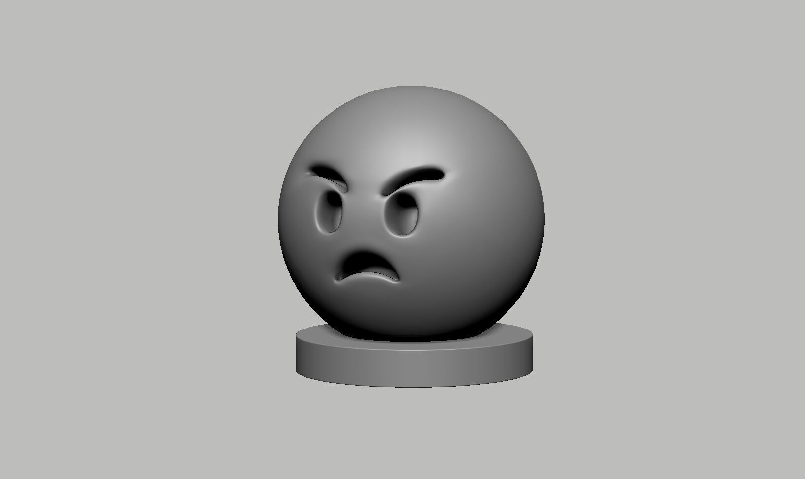 Emoji angry face Emoji Headphone Stand 3D print model_7