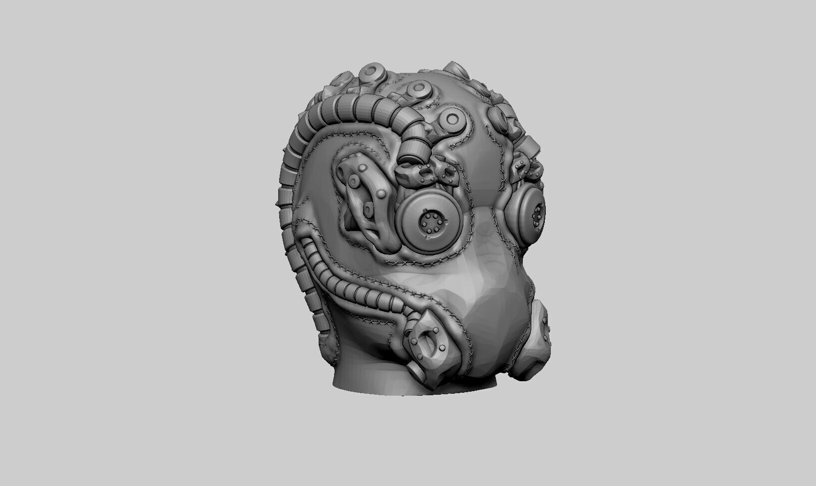 Cyborg robot Headphone Holder Gaming Accessories 3D print model_10