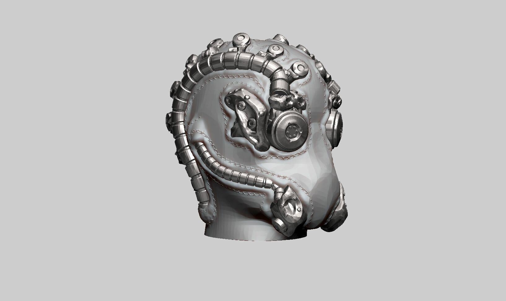 Cyborg robot Headphone Holder Gaming Accessories 3D print model_5