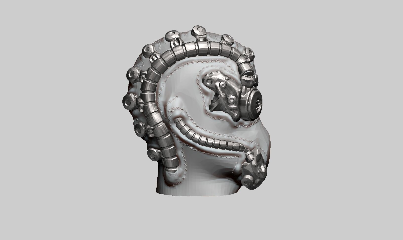 Cyborg robot Headphone Holder Gaming Accessories 3D print model_6