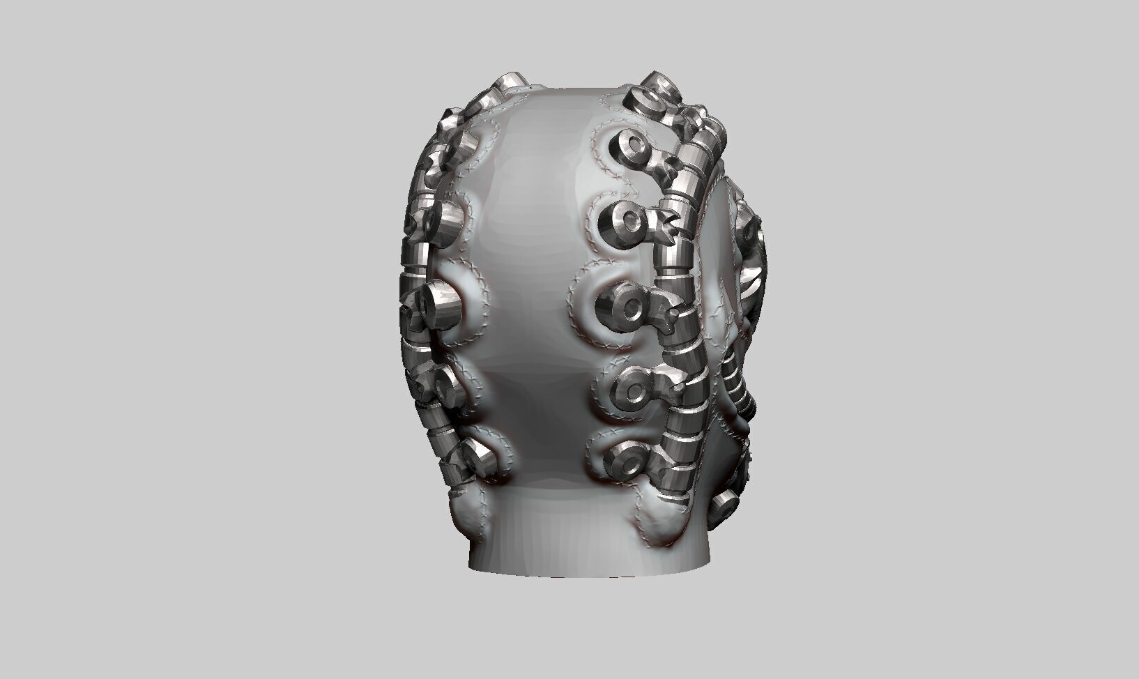 Cyborg robot Headphone Holder Gaming Accessories 3D print model_7