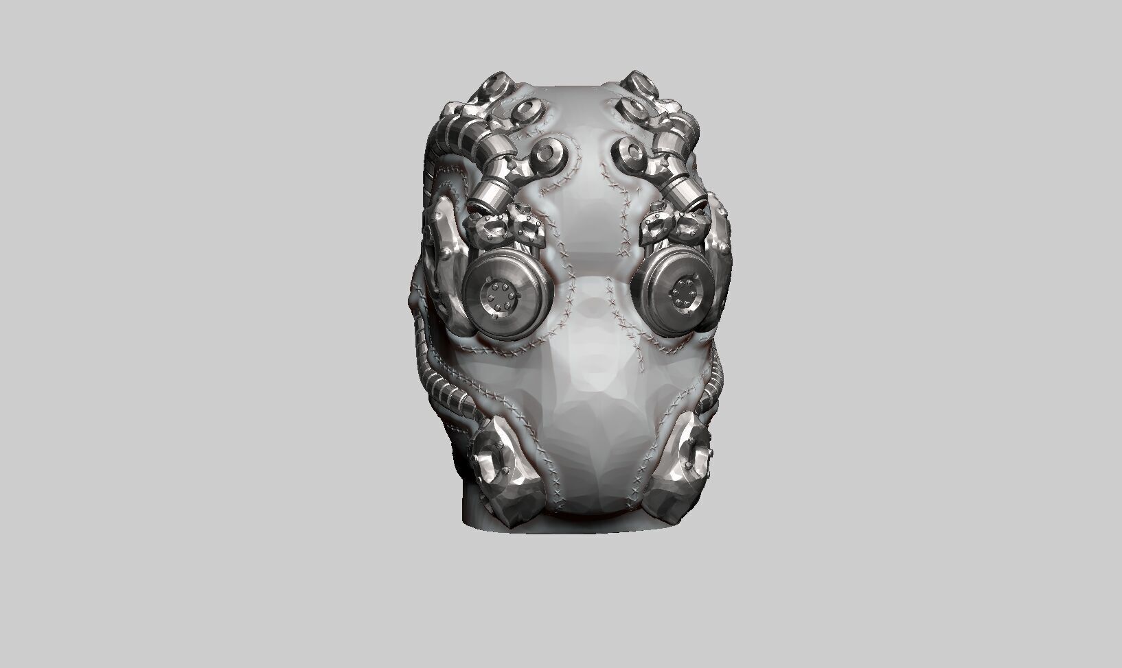 Cyborg robot Headphone Holder Gaming Accessories 3D print model_9