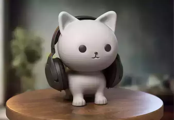 Cat Headphone Stand Cat Headset Stand 3D print model