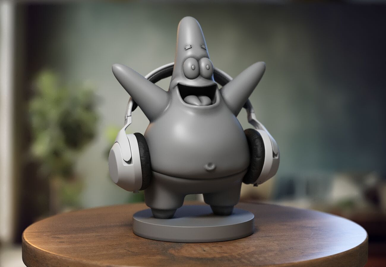 Patrick spongebob headphone Stand 3D print model_5