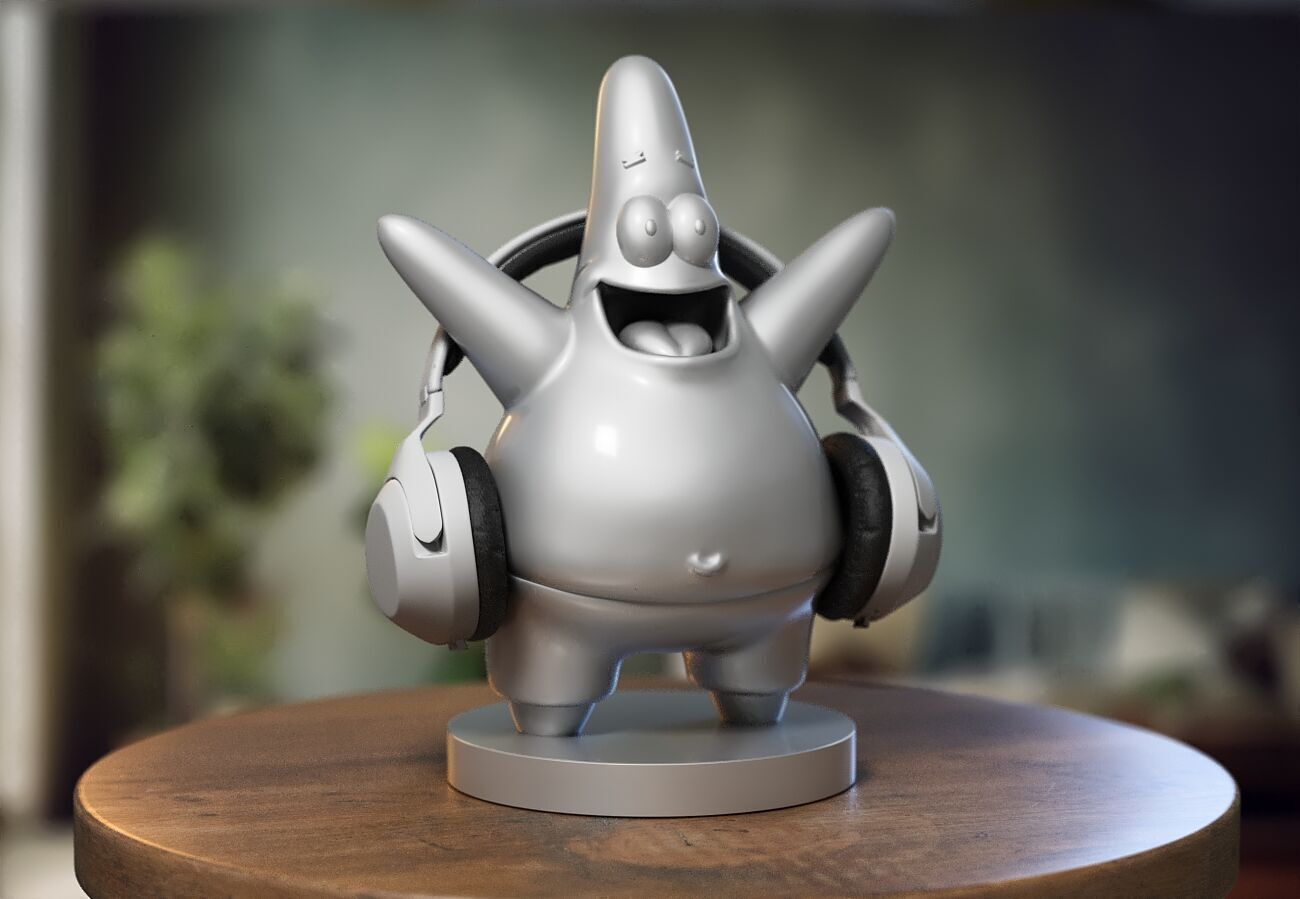 Patrick spongebob headphone Stand 3D print model_2