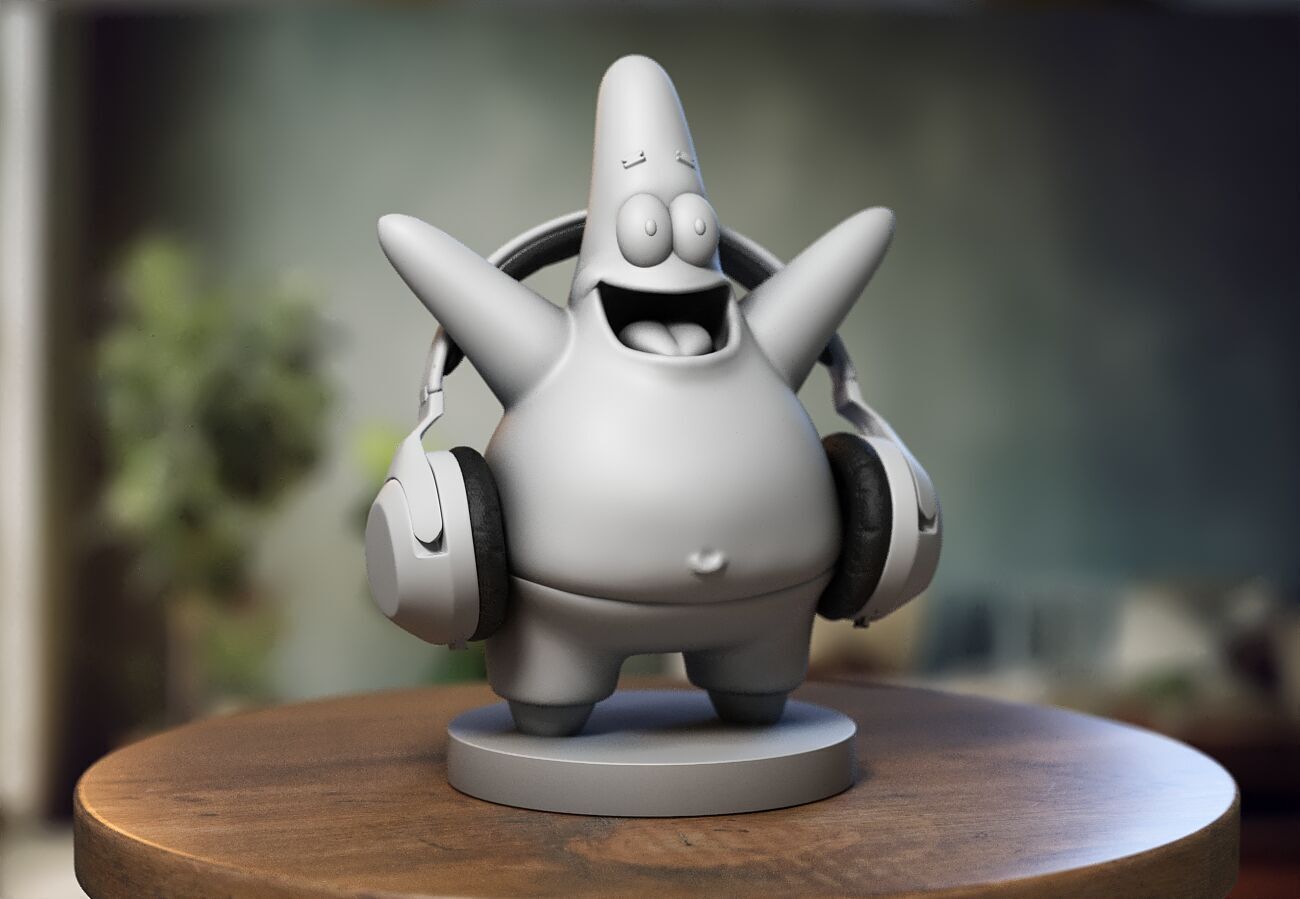 Patrick spongebob headphone Stand 3D print model_1