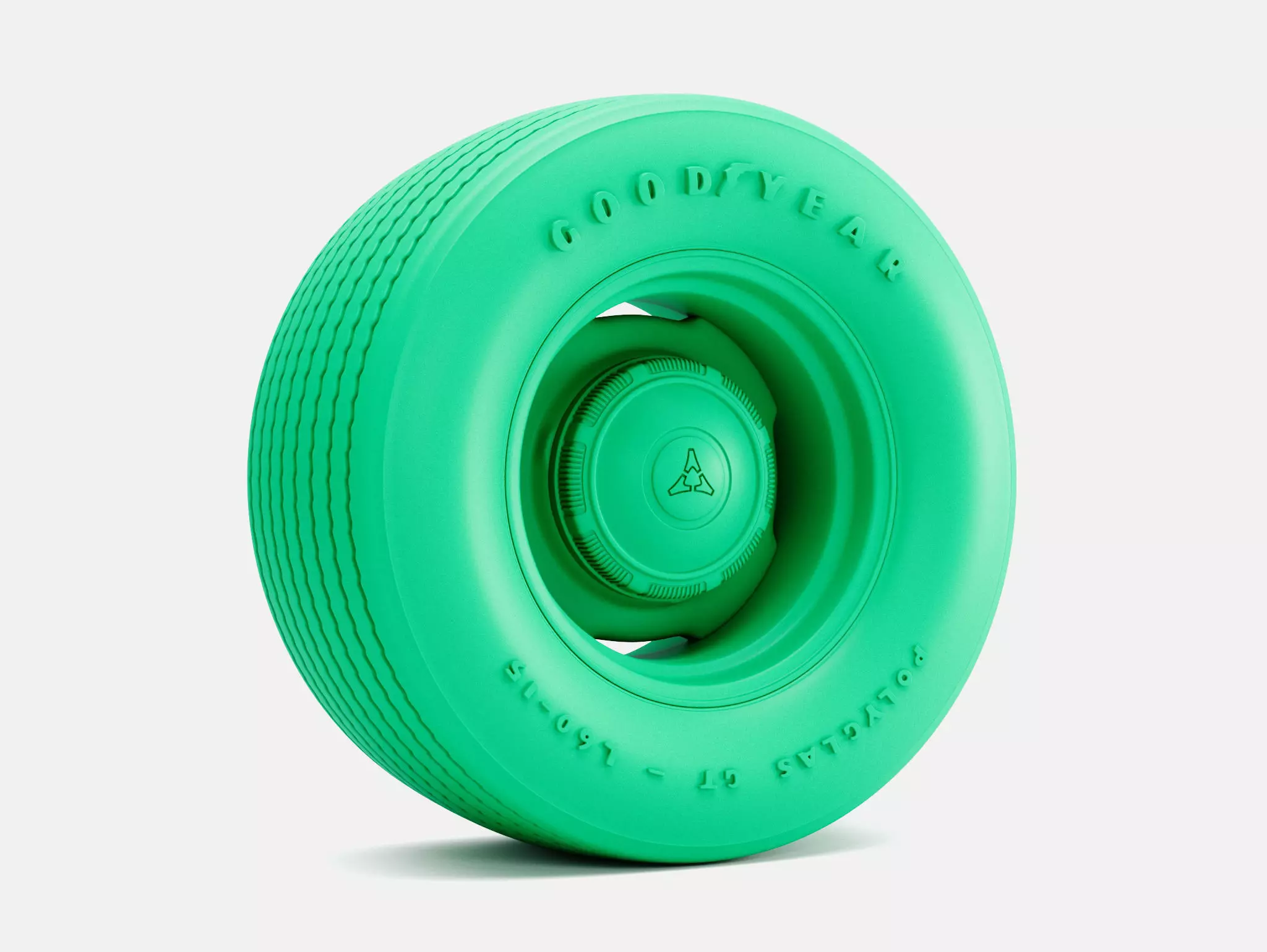 15x10 Mopar Steelie Wheel Goodyear Polyglas Tire 3D print model_1