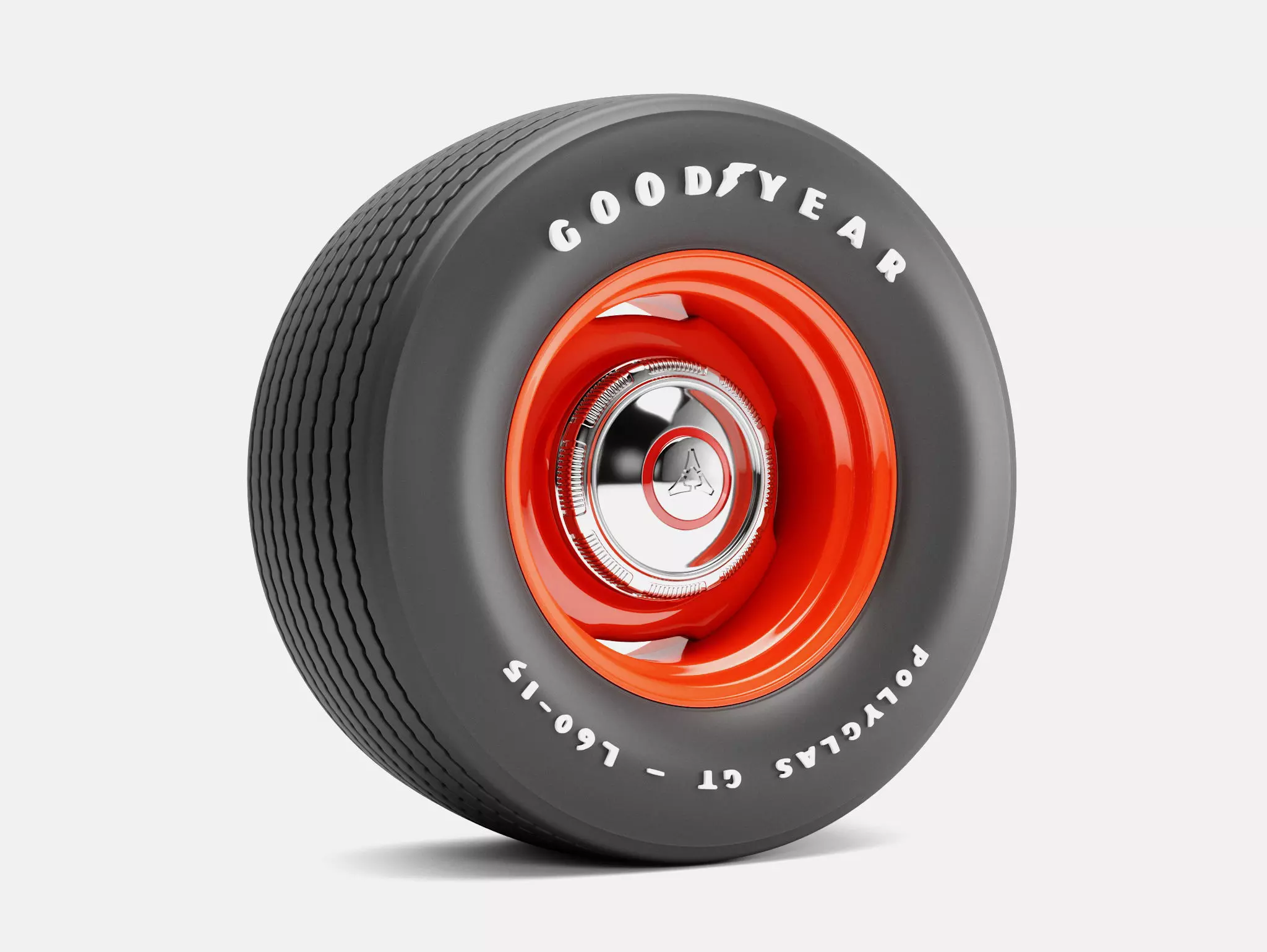15x10 Mopar Steelie Wheel Goodyear Polyglas Tire 3D print model_0