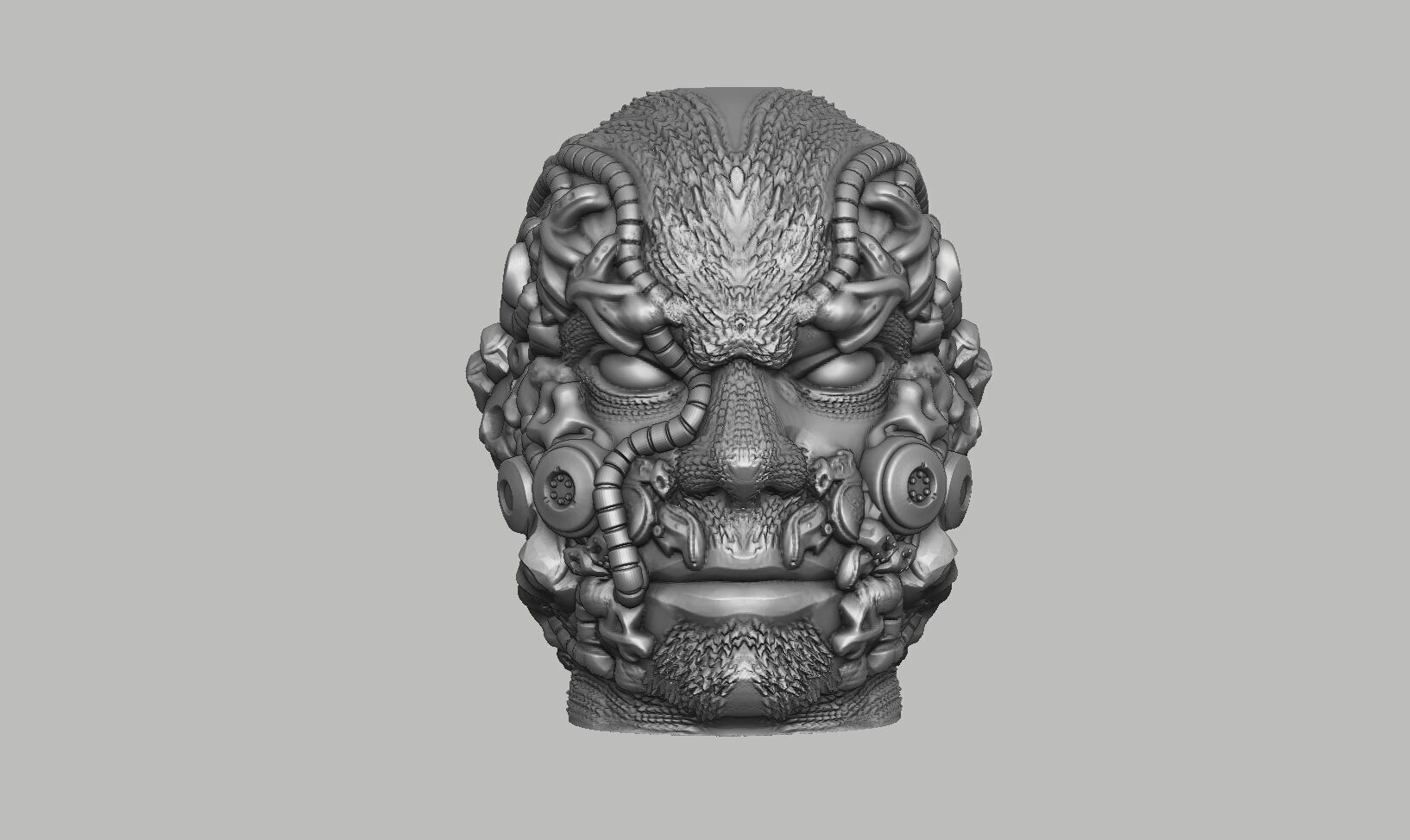 Cyborg human head Headphone Holder Gaming Accessories 3D print model_12