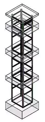 LIFT STRCTURE 1740 X 1480 MM TWO FLOOR FOR GLASS SUPPORT 