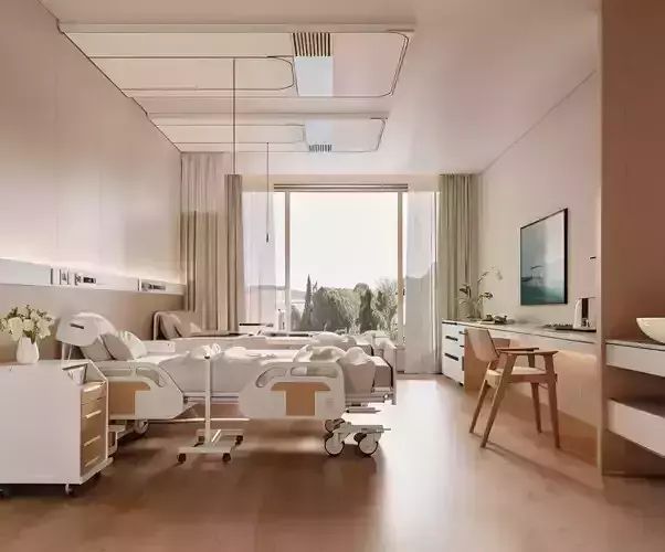 Modern Hospital Ward Interior Model with VRay Materials
