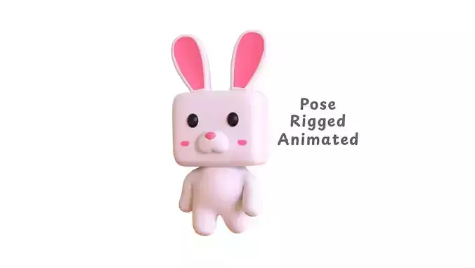 Rabbit Style Rigged Low-poly 3D model