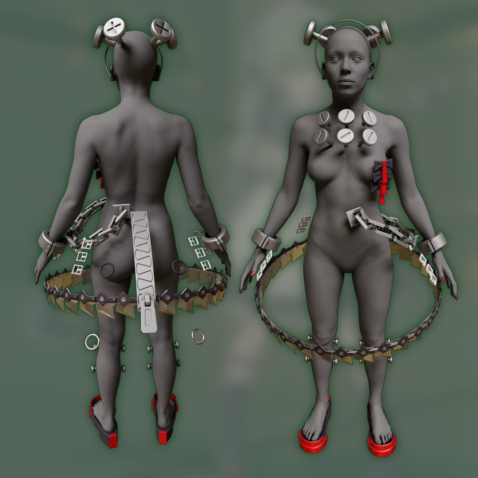 Corin Wickes chainsaw Dress accessories toy Zenless Zone Zero 3D print model_3