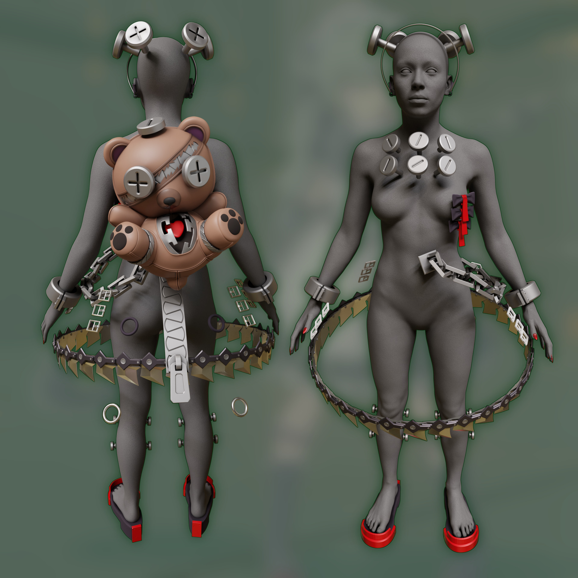 Corin Wickes chainsaw Dress accessories toy Zenless Zone Zero 3D print model_12