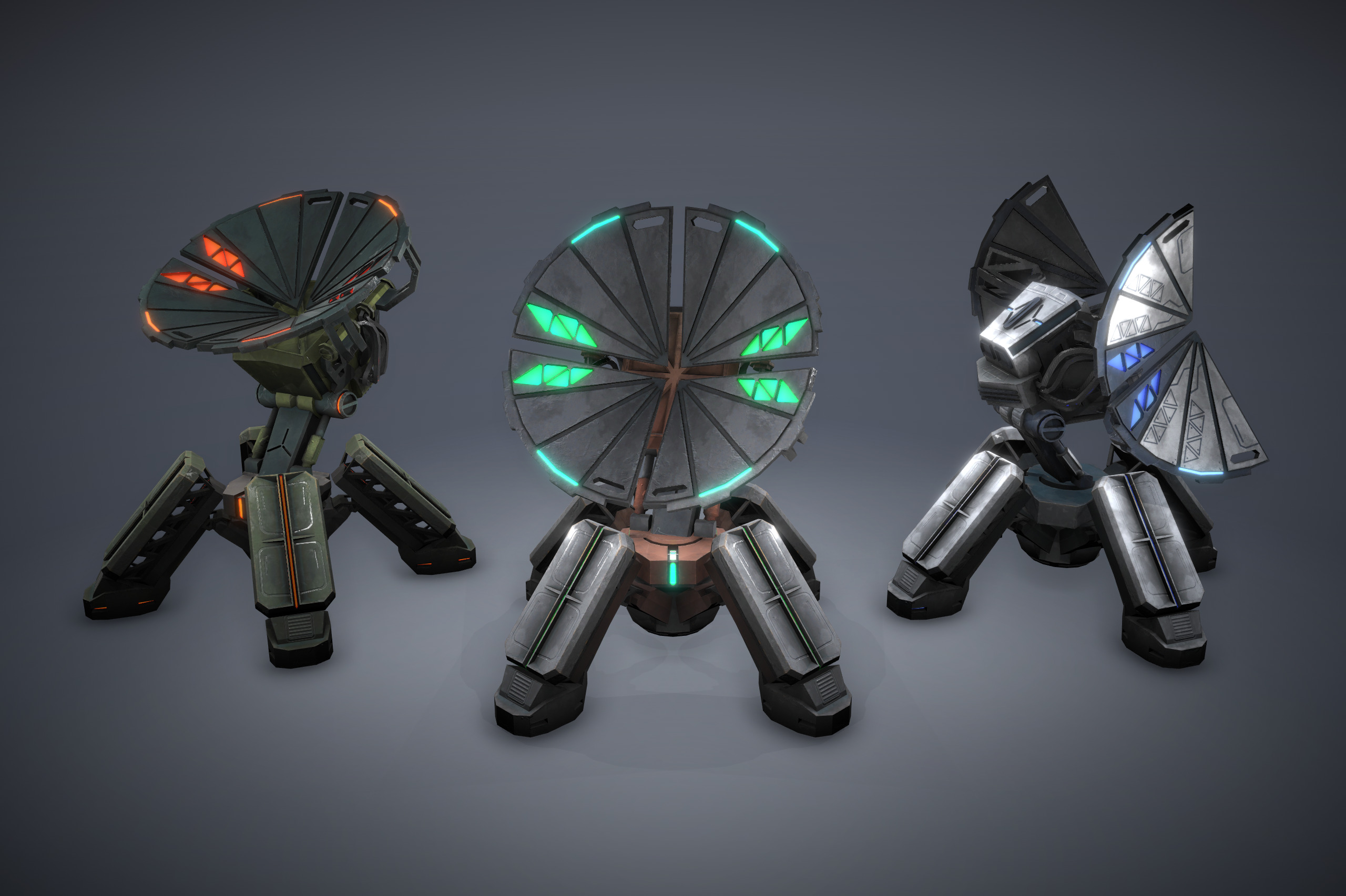 Tower Defence Sci-Fi Turrets Pack v2 Low-poly 3D model_6