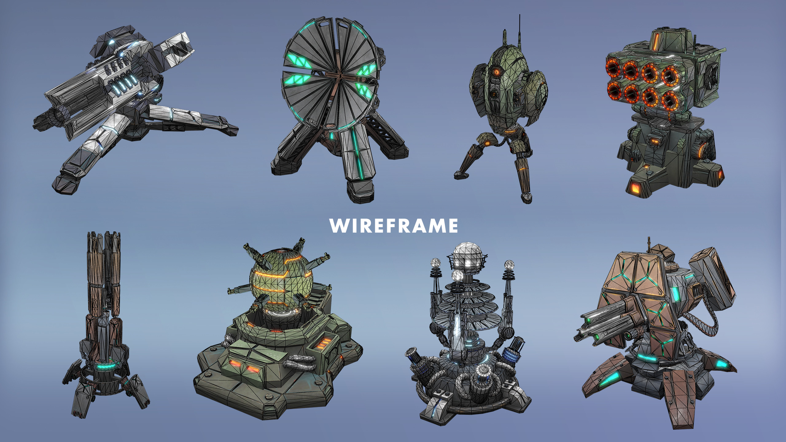 Tower Defence Sci-Fi Turrets Pack v2 Low-poly 3D model_3