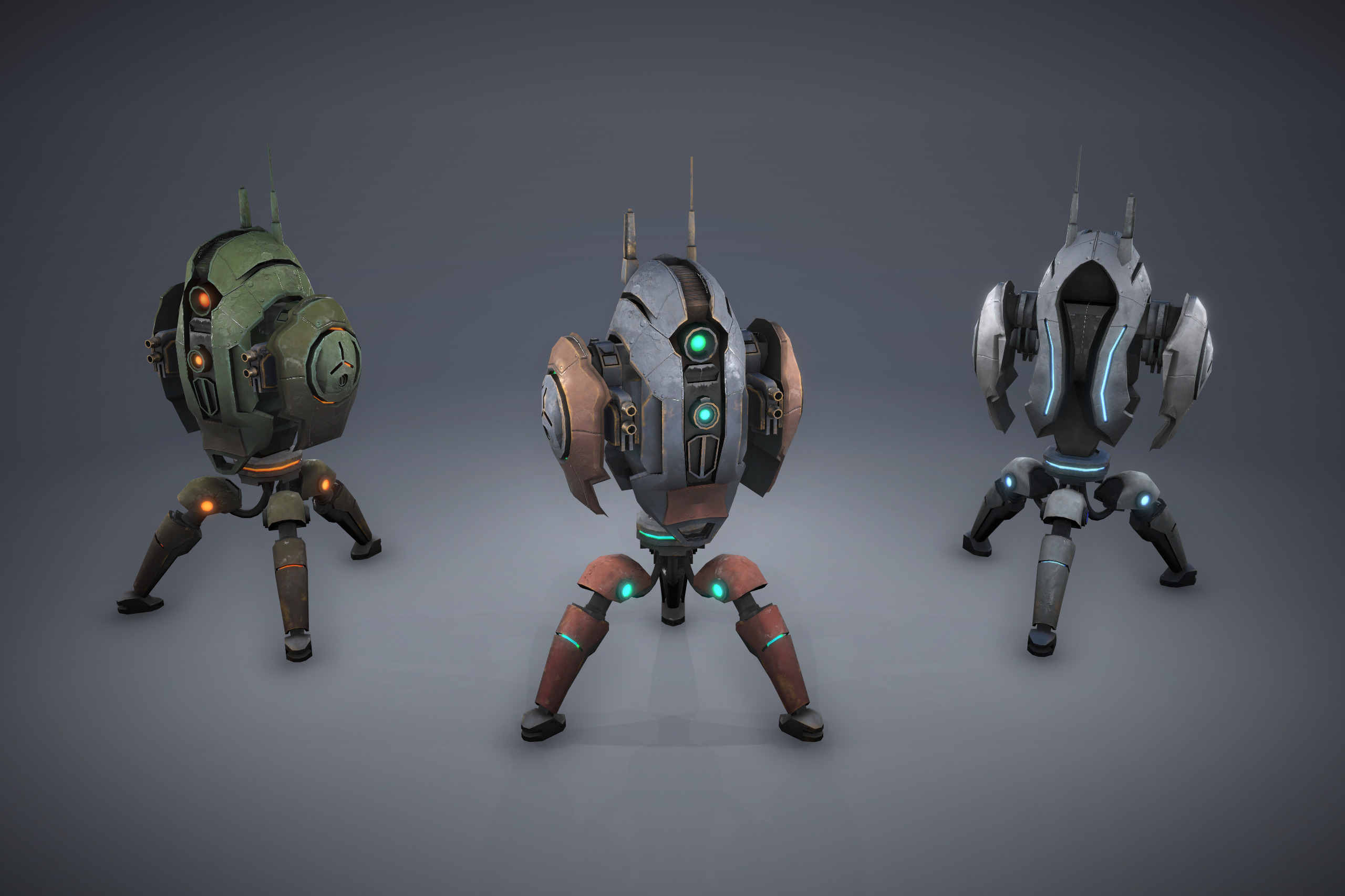 Tower Defence Sci-Fi Turrets Pack v2 Low-poly 3D model_5