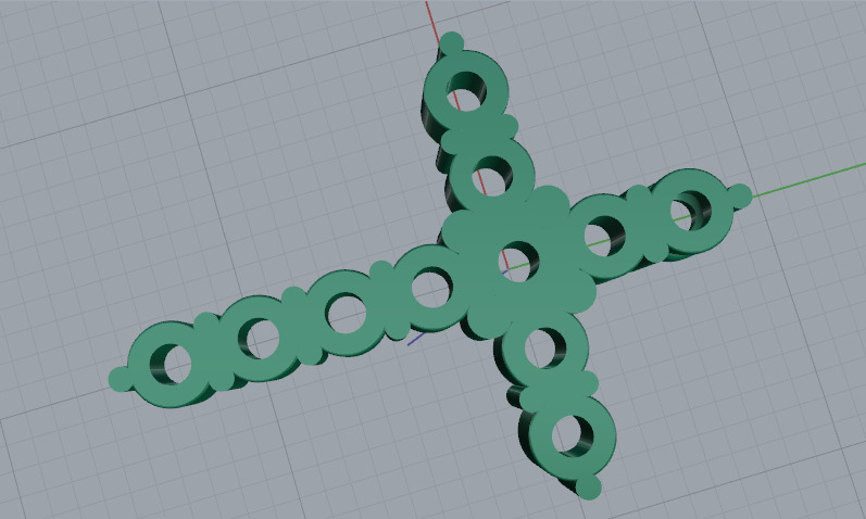 Cross in stile graff N012928 3D print model_4