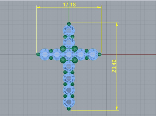 Cross in stile graff N012928 3D print model_6