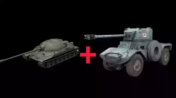 Tank IS-7  plus PANHARD AMD 178B 3D Model Collection