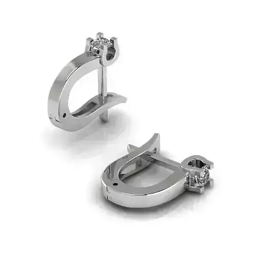 Earrings with one stone N012913