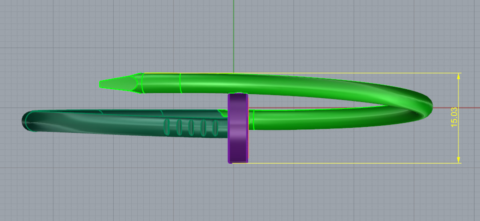 Bracelet nail without stones size 18 N012902 3D print model_9