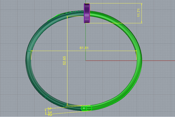 Bracelet nail without stones size 18 N012902 3D print model_8