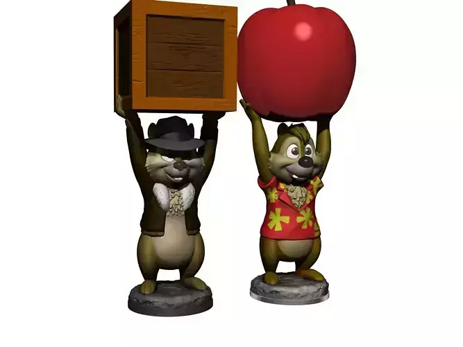 Chip and Dale from the video game Dandy for 3D printing STL
