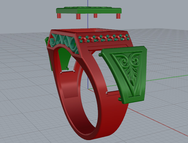 Mens ring with patterns N012893 3D print model_3