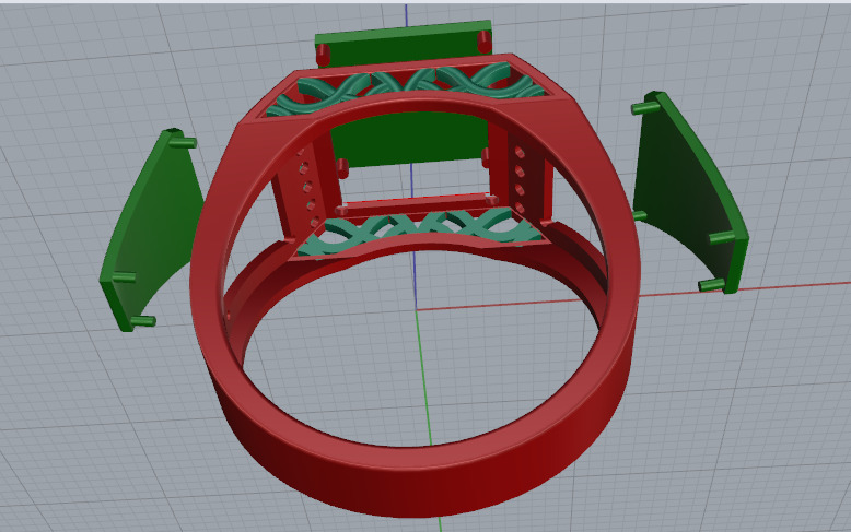 Mens ring with patterns N012893 3D print model_4