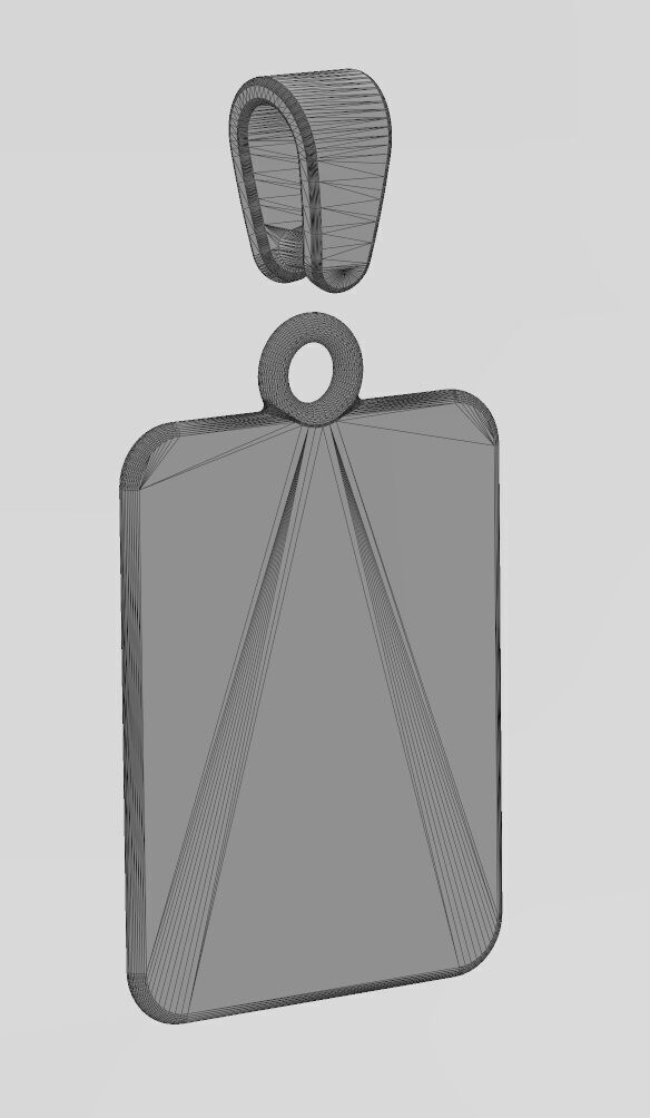 T letter initial NBA font faceted sunrays pendant charm 3D print model_13