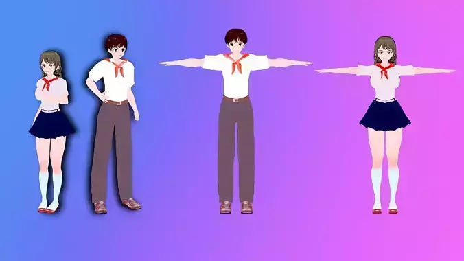 3d model pioneers anime style 3D model