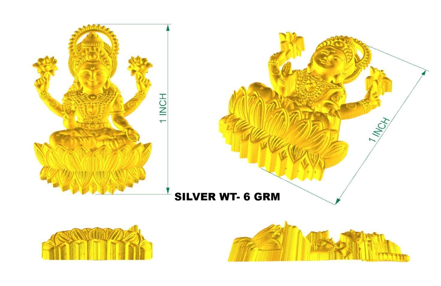 Laxmi ji pendant Free 3D print model_4