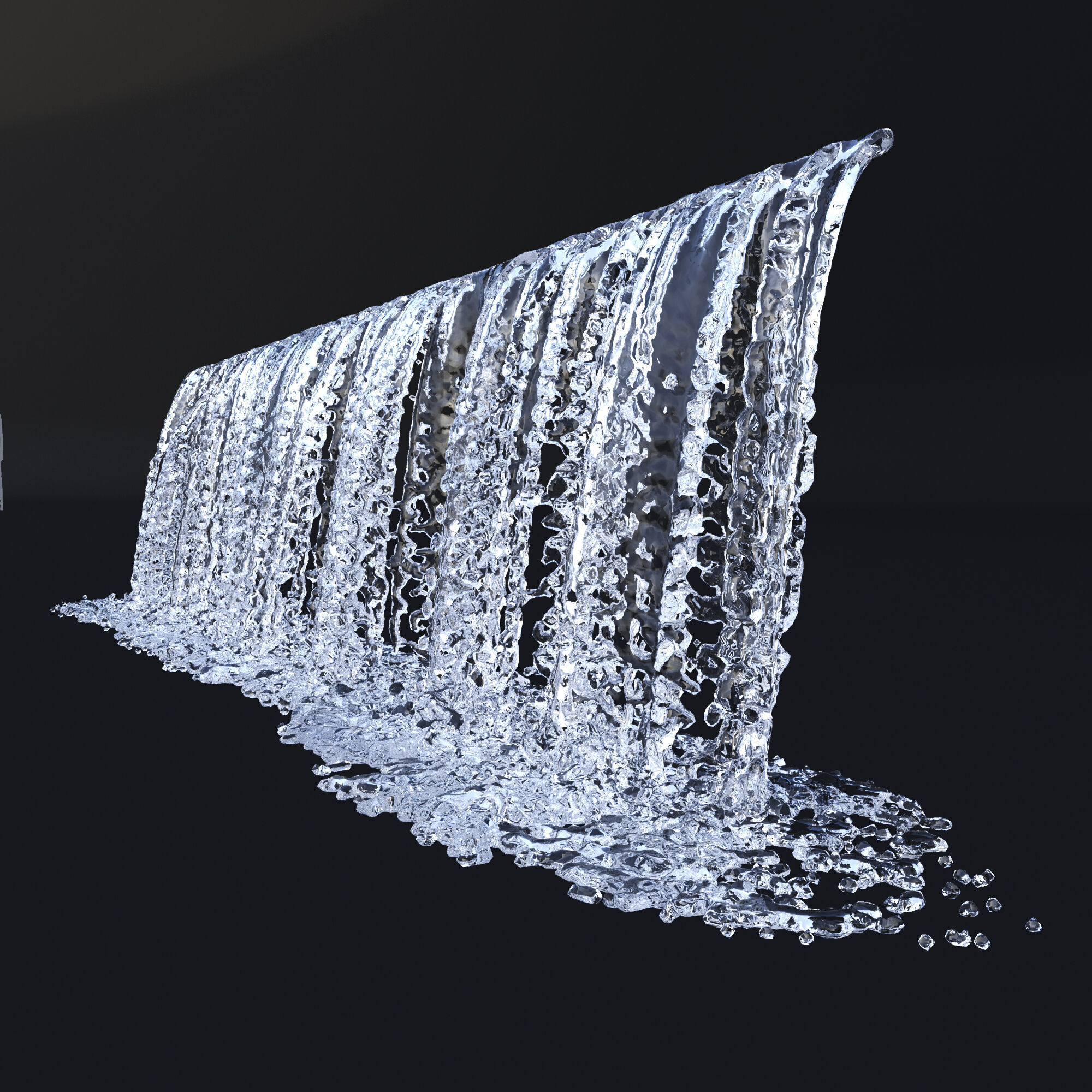 Animated Waterfall   350cm W - 80cm H  3D model_3