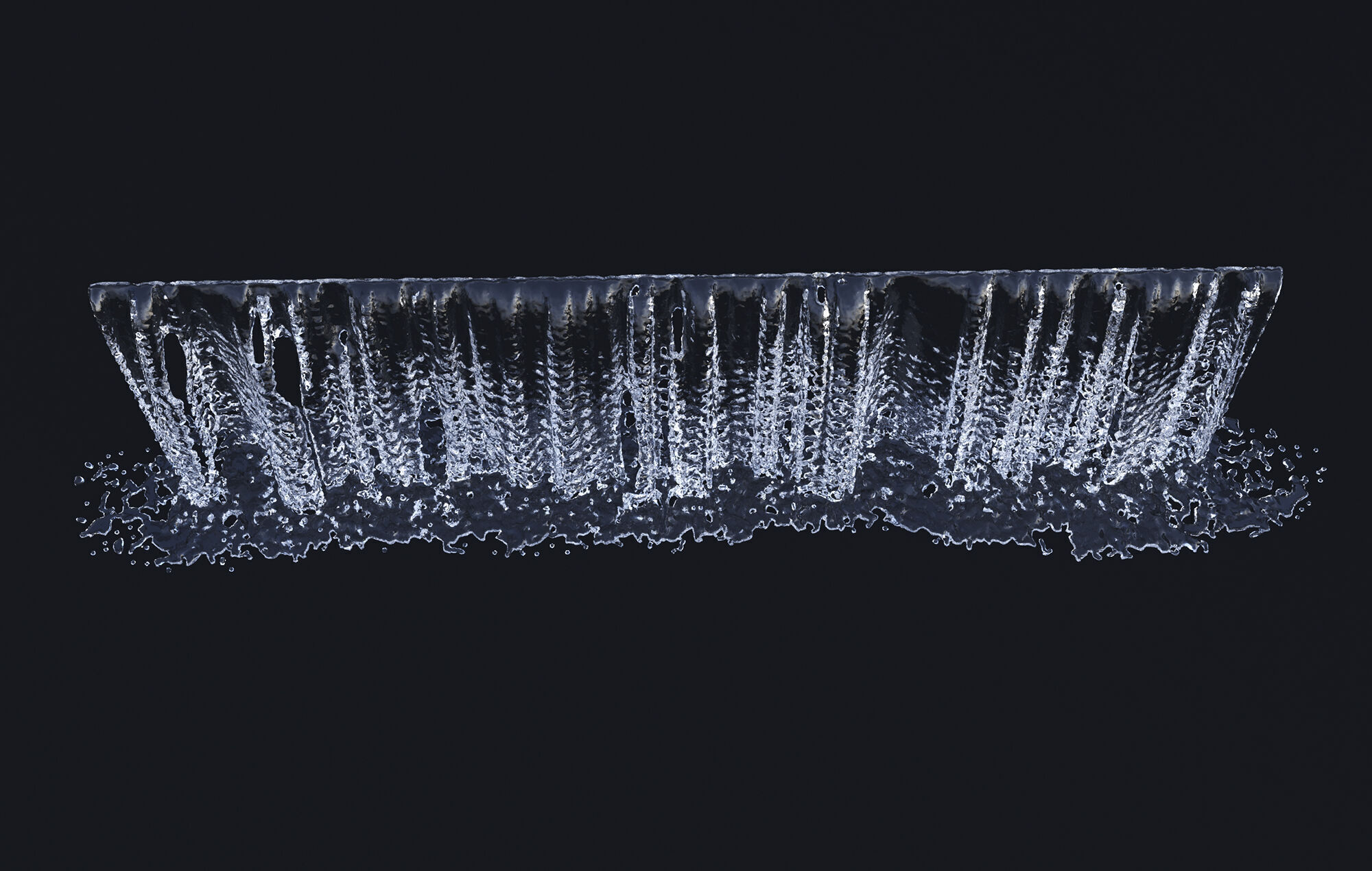 Animated Waterfall   350cm W - 80cm H  3D model_2